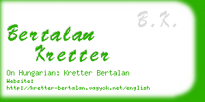 bertalan kretter business card